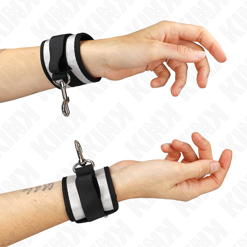 img_187387_0cc5f2b77f907e33632fd9a83d8a2d1f_1 KINK - NEOPRENE WRIST CUFFS GREY 23 X 5 CM - Image 1