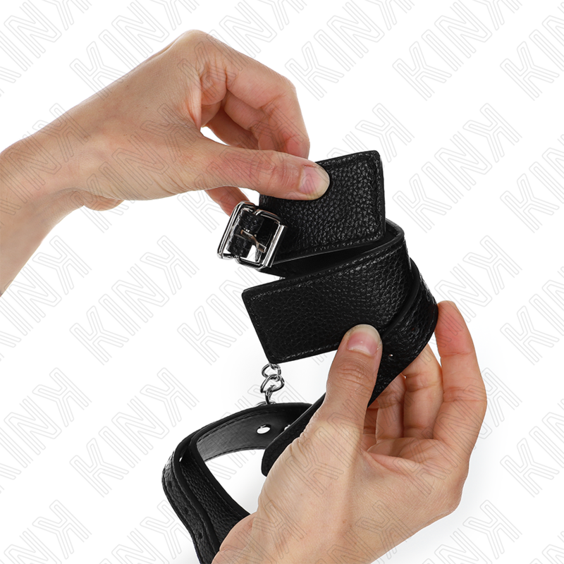 img_187506_8c710f69d5f4ac7cea0beb8cb11909cb_1 KINK - SNAKE PATTERN WRIST RESTRAINTS BLACK ADJUSTABLE 20-28 CM X 5.4 CM - Image 2