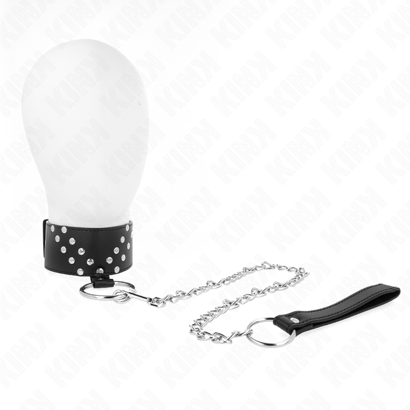 img_187572_3d84c09ec3ce871b981b511a2b91edee_1 KINK - NECKLACE WITH BELT 65 CM WITH V RIVET ADJUSTABLE 36-43 CM X 5 CM - Image 1