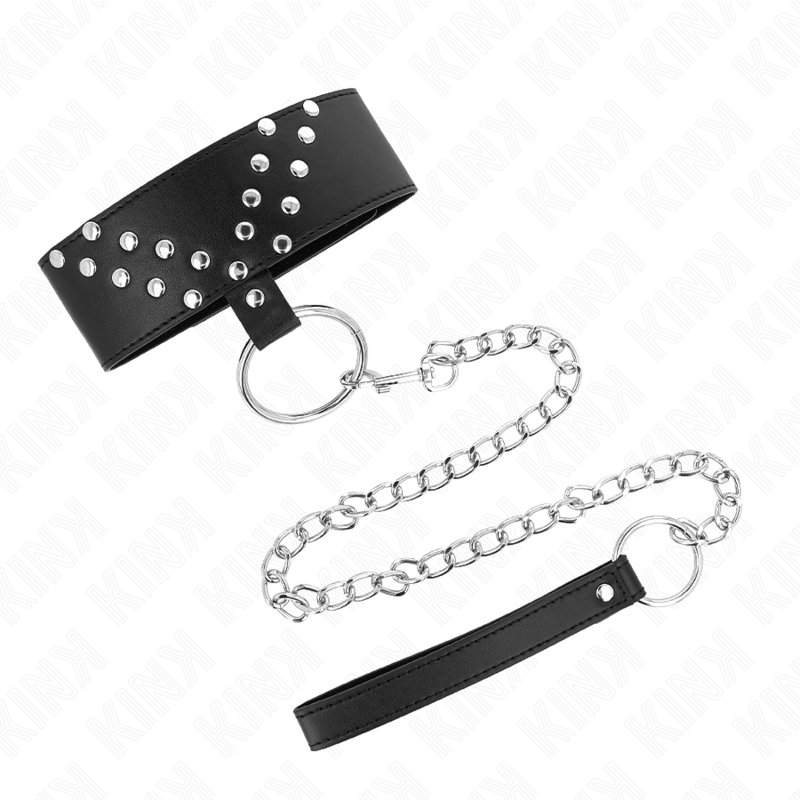 img_187576_b80461f8653015f4becc0e5d35714880_1 KINK - NECKLACE WITH BELT 65 CM WITH V RIVET ADJUSTABLE 36-43 CM X 5 CM - Image 2