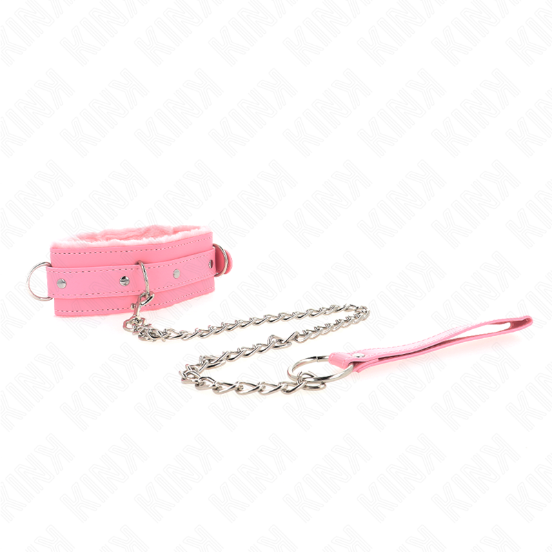 img_187587_43676ea8fc51c36ac06fdfae067e8d29_1 KINK - COLLAR WITH LEASH 65 CM WITH RESTRICTIONS PINK 36-42 CM X 5.5 CM - Image 2