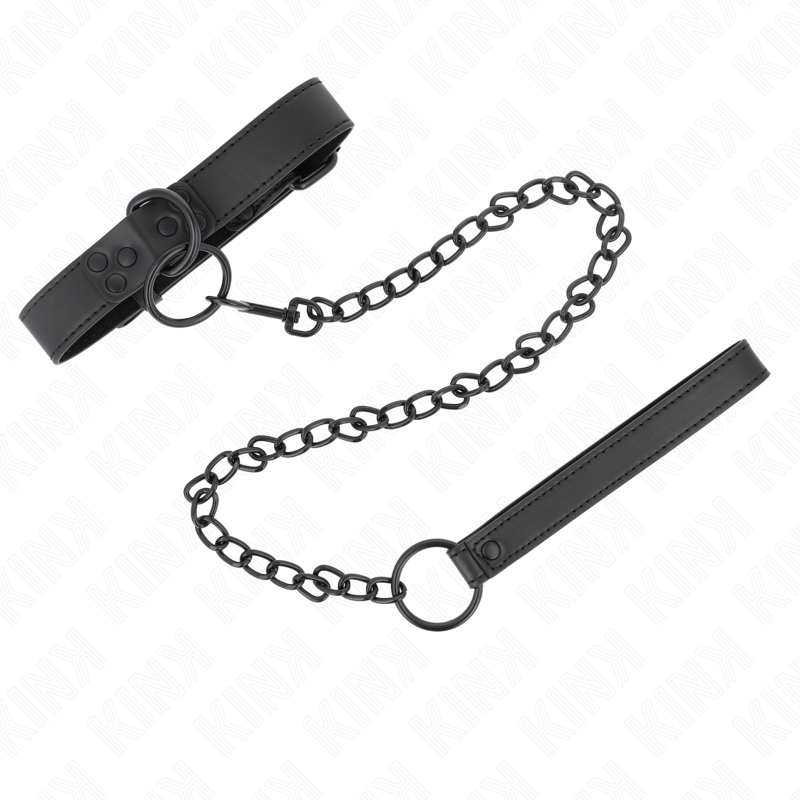img_187601_8c5269ce4f83b021488b6e7371485a5e_1 KINK - COLLAR WITH DARK LEASH 65 CM ADJUSTABLE 37-54 CM X 3 CM - Image 2