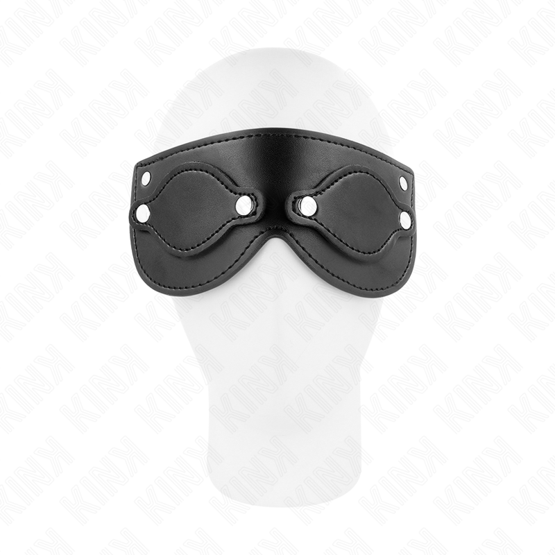 img_187671_8512a8052aa6fa1ee5258dff60b022b4_1 KINK - LEATHERETTE MASK WITH DETACHABLE EYE COVERS 22 x 9 CM - Image 2