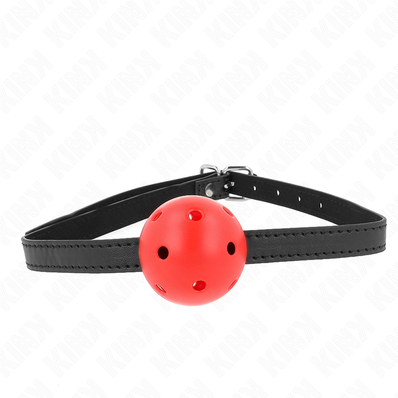 img_187696_ce5edab59b572a1d572430e8447cb9a9_1 KINK - SIMPLICITY RED BREATHABLE 4.5 CM BALL GAG 62 x 1.5 CM - Image 1