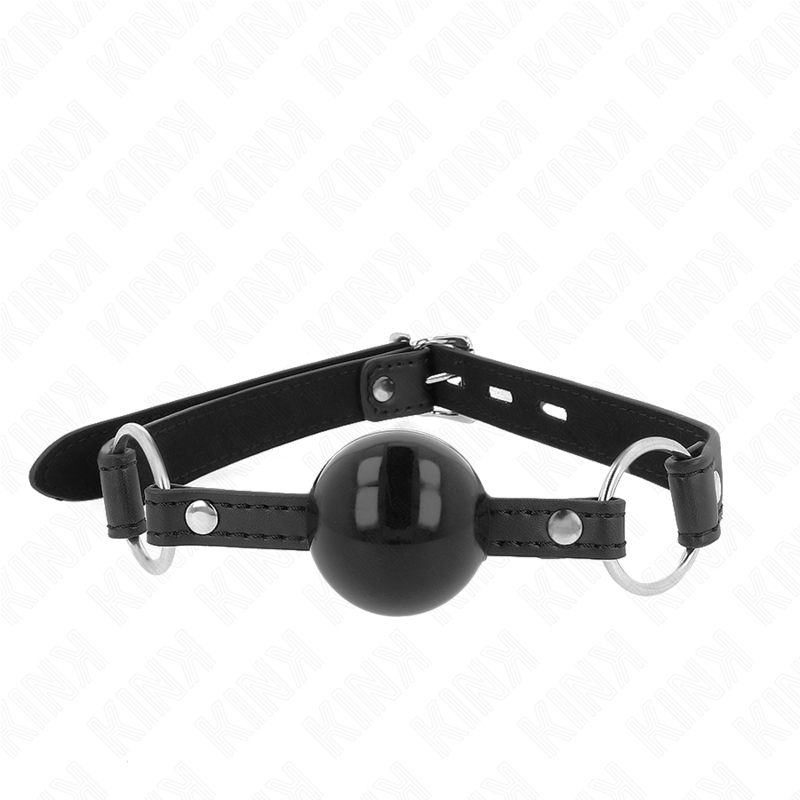 img_187703_7f673c1a65db23adf30e110225da70b5_1 KINK - TPE BALL 4 CM GAG WITH BLACK LOCK 60 x 2 CM - Image 1