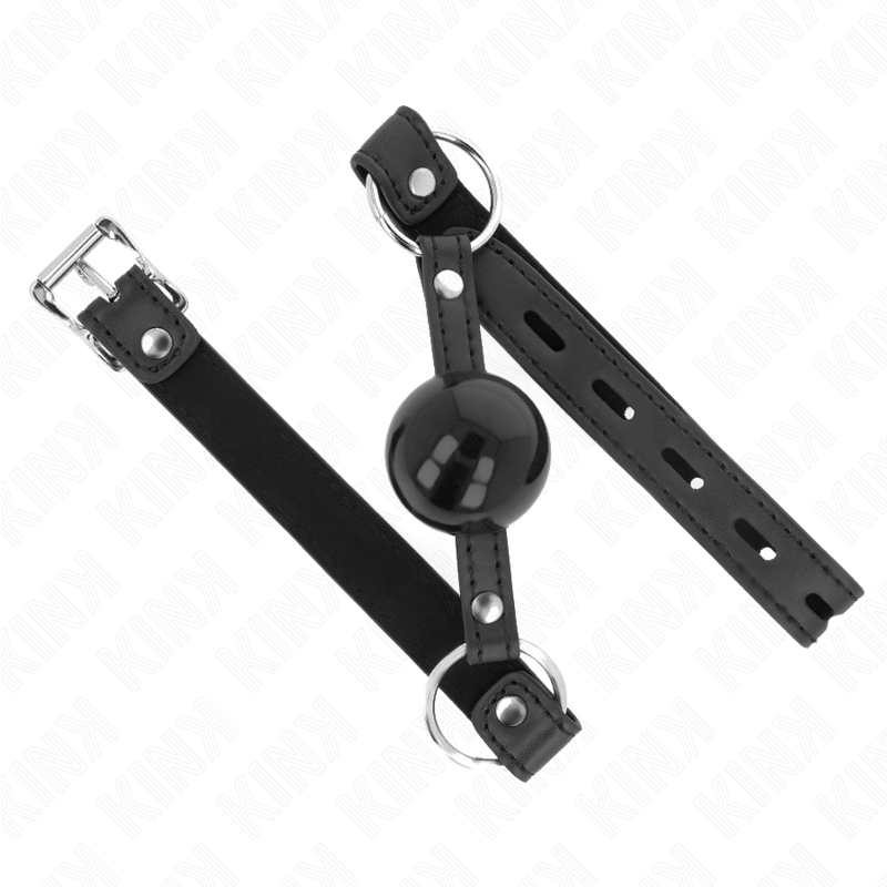 img_187706_288a690e33180ae7203a8eb469bec0f8_1 KINK - TPE BALL 4 CM GAG WITH BLACK LOCK 60 x 2 CM - Image 2