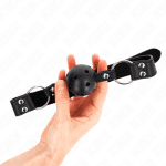 KINK - BREATHABLE BALL 4 CM GAG WITH DOUBLE RIVET MODEL 1 BLACK 62.5 x 2.5 CM ADJUSTABLE 42-58 CM - Image 2