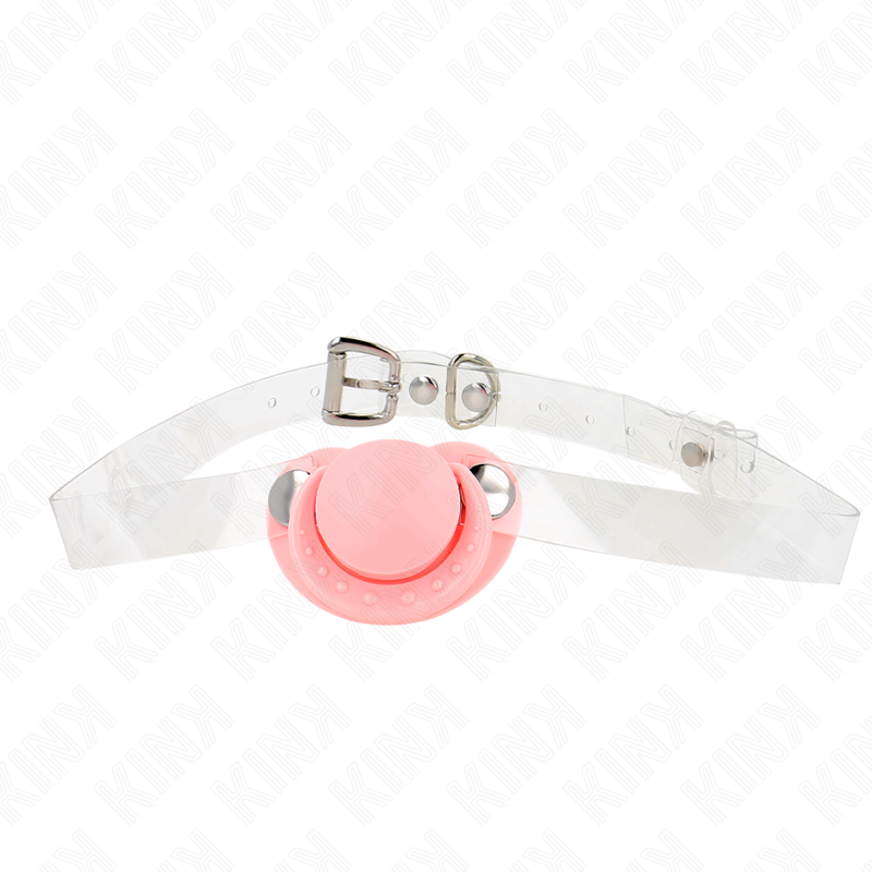 img_187723_bfd311284ab725ea750e54ac356599d9_1 KINK - PINK PACIFIER SHAPED GAG 5.5 x 4 CM ADJUSTABLE 43-60 CM - Image 1