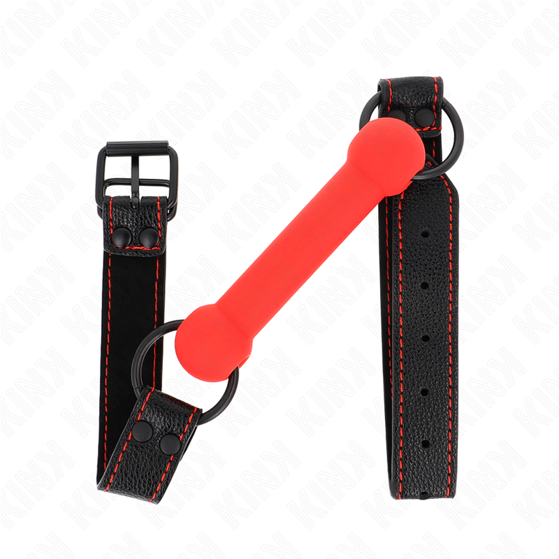 img_187727_1b0636ecfbe05e2f0f920902bd58791b_1 KINK - BONE GAG WITH LEATHERETTE STRAP RED ADJUSTABLE 41-57 CM - Image 1
