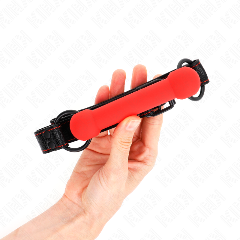 img_187730_a8ebe397b7b797c469f811fb379078b6_1 KINK - BONE GAG WITH LEATHERETTE STRAP RED ADJUSTABLE 41-57 CM - Image 2
