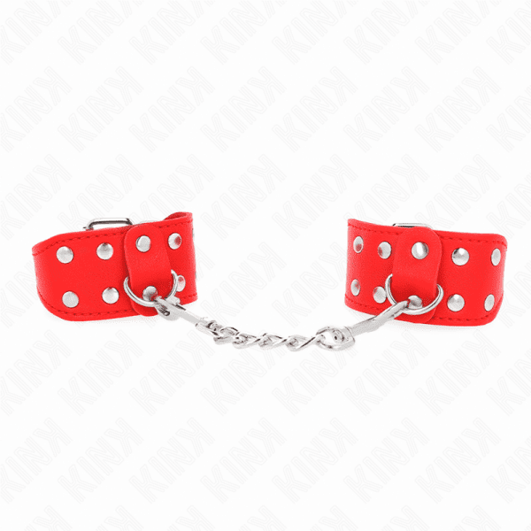 KINK - WRISTBANDS WITH DOUBLE LINE OF ADJUSTABLE STUDS RED