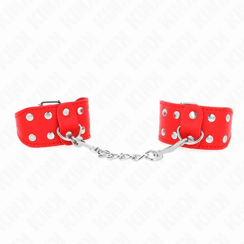 img_187735_14d4c11a6acf39a8b80065a1d09a888d_1 KINK - WRISTBANDS WITH DOUBLE LINE OF ADJUSTABLE STUDS RED - Image 1