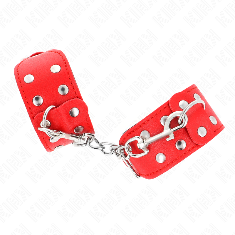 img_187738_db5c7115425a07896197615606800cf5_1 KINK - WRISTBANDS WITH DOUBLE LINE OF ADJUSTABLE STUDS RED - Image 2