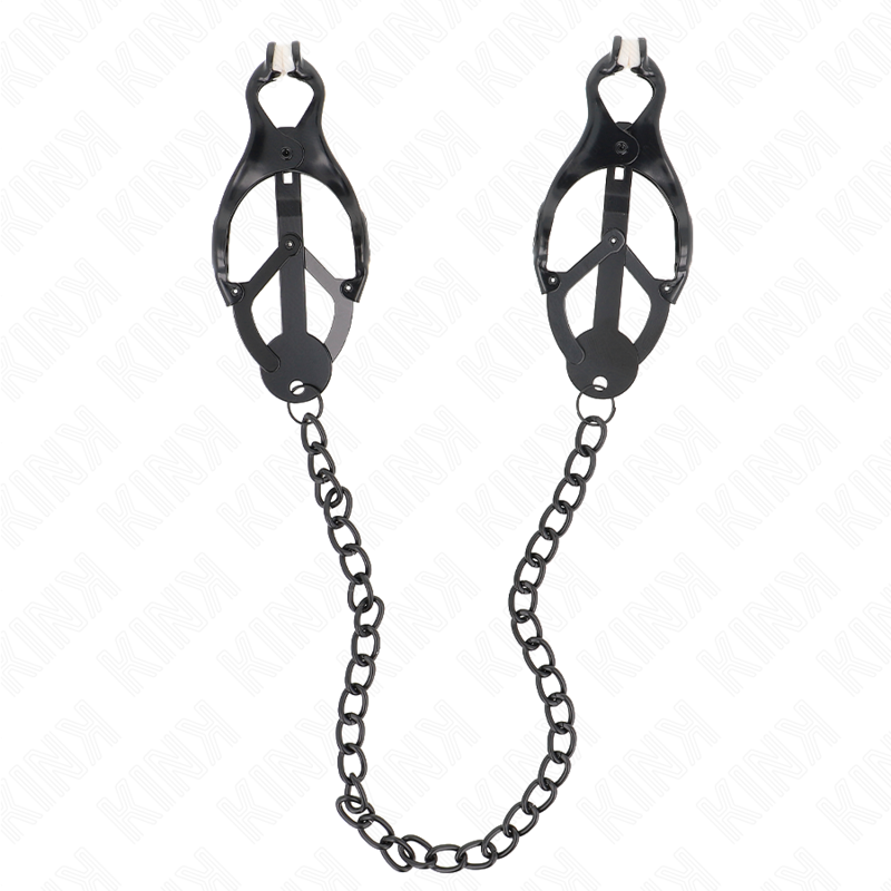 img_187775_ce831b969d0eeecd0244d74fe5f7a83f_1 KINK - JAPANESE CLOVER NIPPLE CLAMPS WITH CHAIN BLACK 30 CM - Image 1