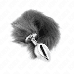 KINK - ANAL PLUG SIZE L 10 X 4 CM WITH SYNTHETIC TAIL 40 CM GREY AND WHITE - Image 2