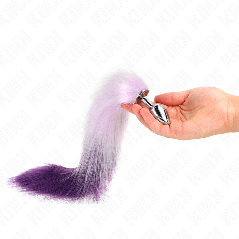 img_187787_76fc68fb45c177f0cccc2e390c6a65cb_1 KINK - ANAL PLUG SIZE S 7 X 3 CM WITH SYNTHETIC TAIL 40 CM PURPLE - Image 1