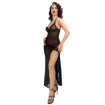 CHILIROSE - CR 4723 LONG BABYDOLL & THONG BLACK M - Image 2