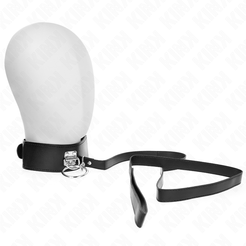 img_188718_cfa5f9eda075b1fcf4a1d9d62005bf89_1 KINK - STUDDED LEASH 116 CM COLLAR WITH LEATHERETTE STRAP 50 X 5 CM - Image 1