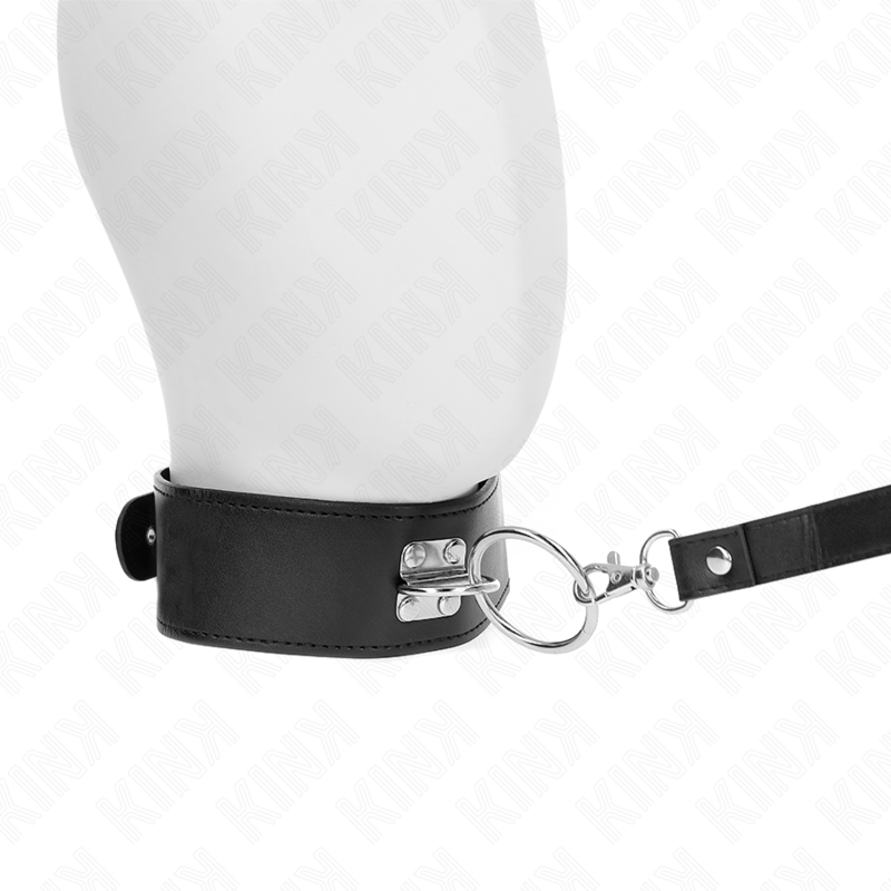 img_188719_d1103b425d7df62fc17bce2b70f7822c_1 KINK - STUDDED LEASH 116 CM COLLAR WITH LEATHERETTE STRAP 50 X 5 CM - Image 2