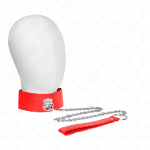 KINK - NECKLACE WITH BELT 65 CM WITH WIDE RED STRAP ADJUSTABLE 33.5-41 CM X 5 CM - Image 2