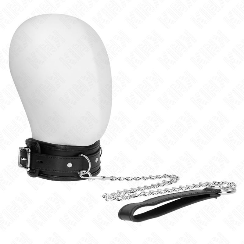 img_188784_aba334e3bfb9c4bd613489543ffd0896_1 KINK - BASIC MODEL COLLAR WITH LEASH 65 CM MODEL 1 53 X 6 CM - Image 1