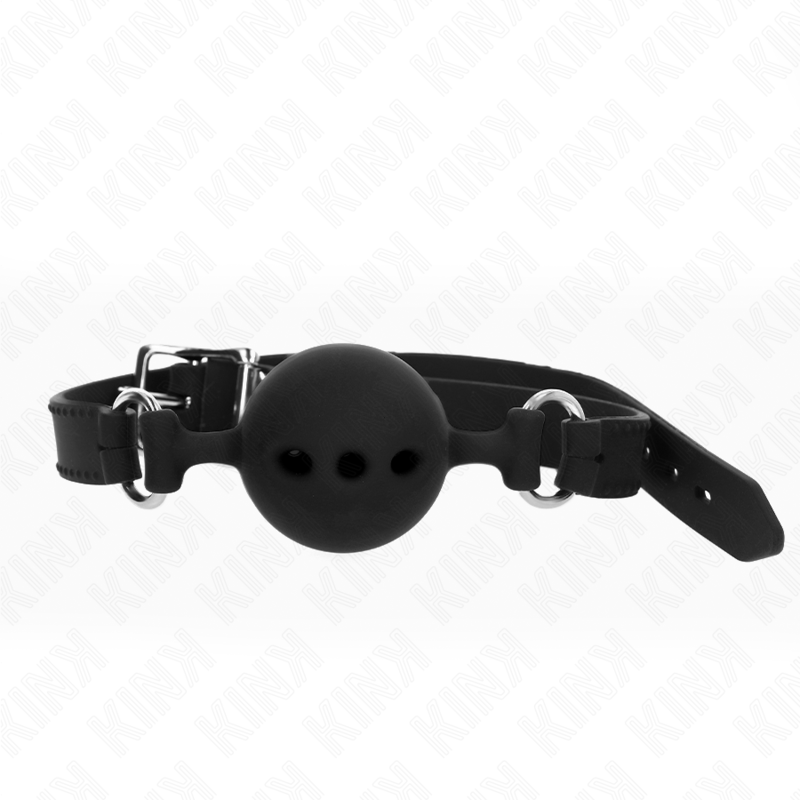 img_188929_7c0e09d2d07c5ea7ce8e6714ebaf3f99_1 KINK - FULL SILICONE GAG 55 x 2 CM WITH 5 CM BALL SIZE L BLACK ADJUSTABLE 35-51 CM - Image 1