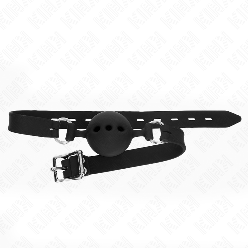 img_188930_58ae12492d3fec98dc64a26688a312e9_1 KINK - FULL SILICONE GAG 55 x 2 CM WITH 5 CM BALL SIZE L BLACK ADJUSTABLE 35-51 CM - Image 2