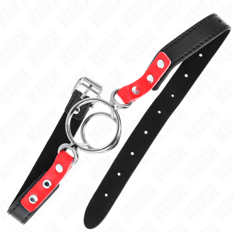 img_188936_1bef1354a317a0fa145722aa35a45117_1 KINK - GAG WITH MULTIPLE O-RINGS 4 / 4.8 CM RED 38 X 56 CM - Image 2