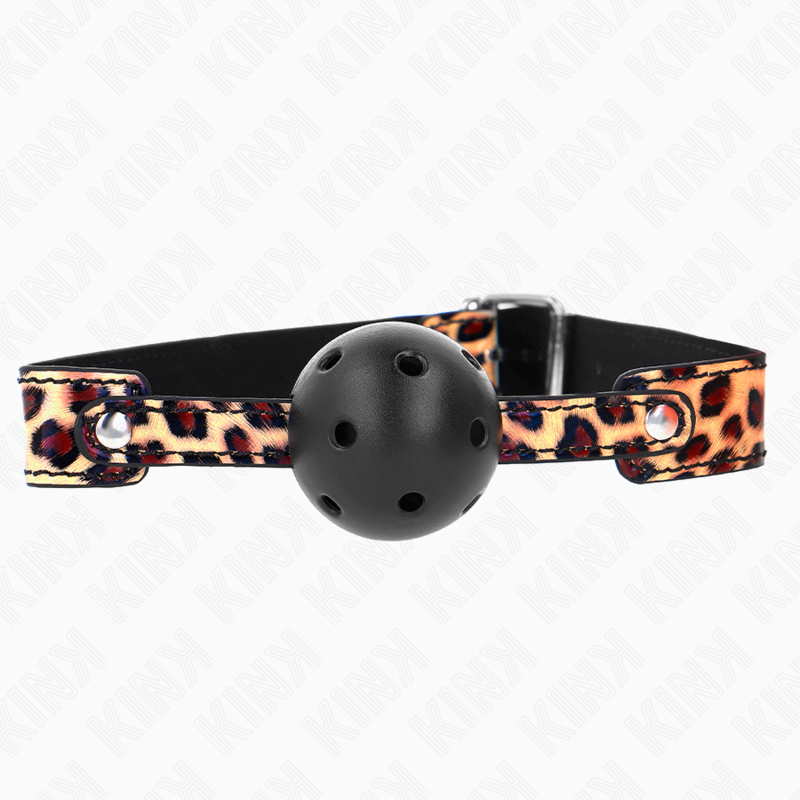 img_188952_1d3dc92d370d396a4c26e2fd28424bf5_1 KINK - LEOPARD BREATHABLE BALL 4.5 CM GAG 65 x 2.5 CM - Image 2