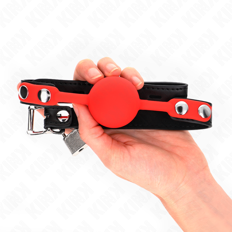 img_188958_8163fcda3bc23fc8d4fce9e39c4f63e3_1 KINK - SILICONE BALL 4 CM GAG WITH LOCK 60 x 2 CM - Image 2