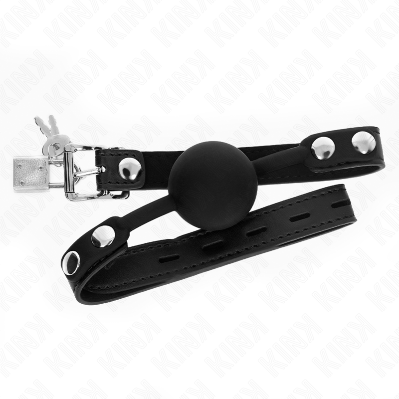 img_188964_bad3d34ff89dfad0e00b140d3319733b_1 KINK - MODEL 1 SILICONE BALL 4 CM GAG WITH LOCK 60 x 2 CM - Image 2