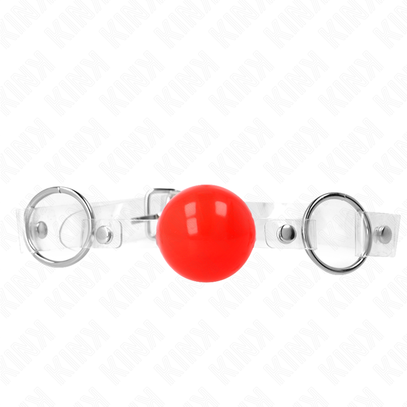 img_188980_6cb3a897192b0404fc04b2c051b6175a_1 KINK - RED TRANSPARENT PVC BALL 4 CM GAG ADJUSTABLE - Image 1
