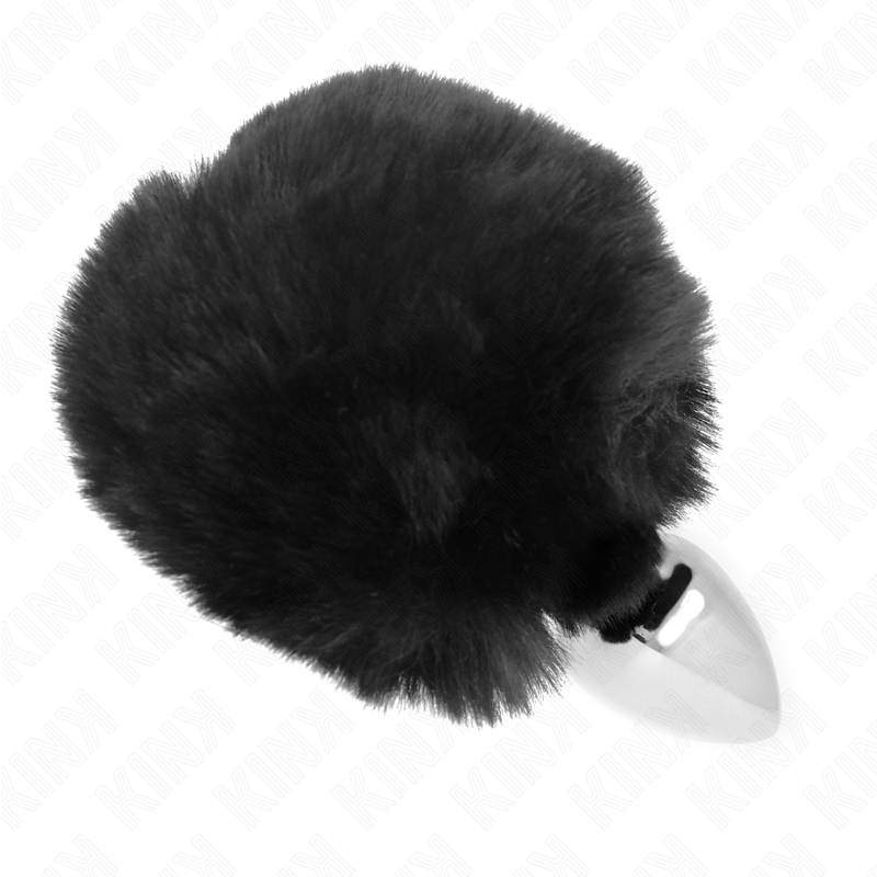 img_189015_089ff9cc1a069c97e52e56f70a293202_1 KINK - STAINLESS STEEL PLUG 7 x 3 CM WITH BLACK FAUX FUR RABBIT TAIL 8 CM - Image 1