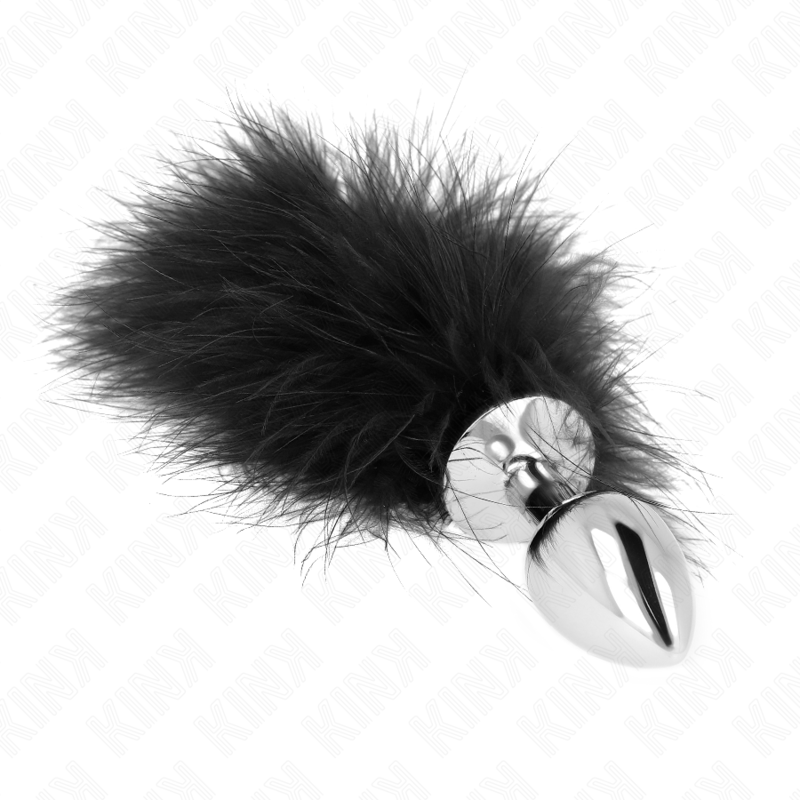 img_189028_c2cd25fb3c1bfefa93e9a825b1758f94_1 KINK - STAINLESS STEEL ANAL PLUG 11 x 7 CM WITH FEATHER 11 CM - Image 2