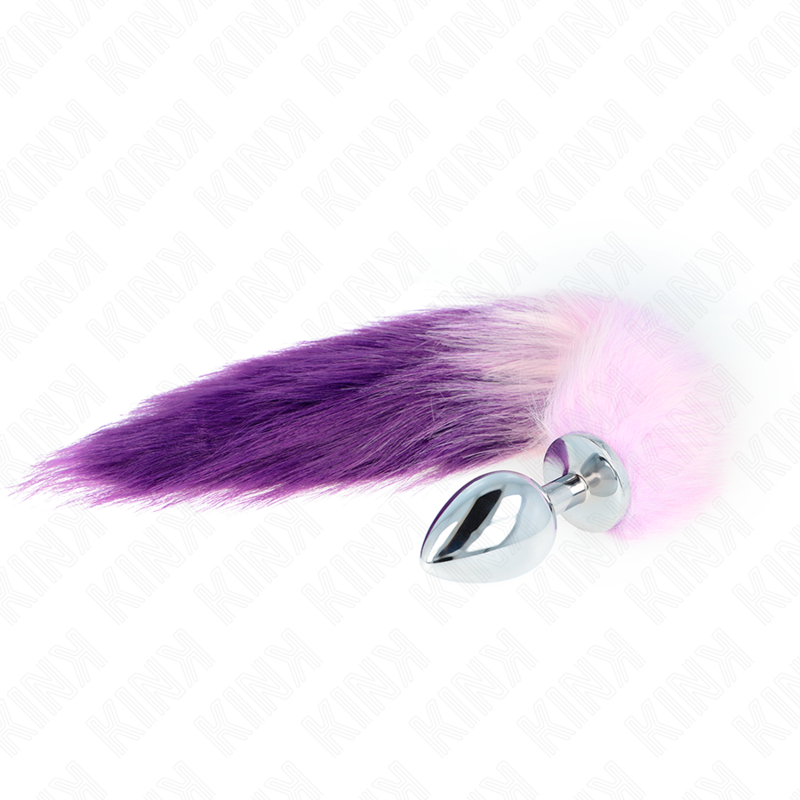 img_189052_f4c1f8c769af7a667637446a617ee580_1 KINK - ANAL PLUG SIZE L 10 X 4 CM WITH SYNTHETIC TAIL 40 CM PURPLE - Image 1