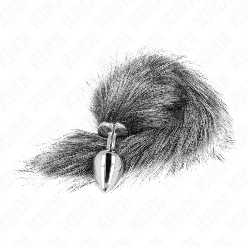 img_189058_63a8ba2c92730d5c616e8d48b84f4b09_1 KINK - ANAL PLUG SIZE M 8 X 3.5 CM WITH SYNTHETIC TAIL 40 CM GREY - Image 2