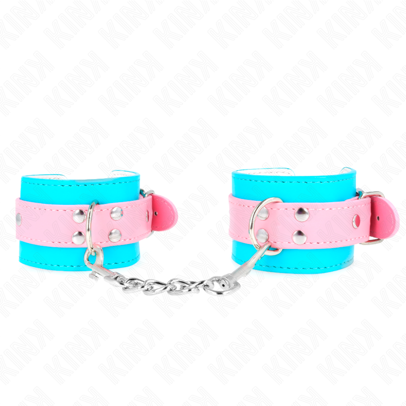 img_189175_8f00a543fcc800d90ab2ca863af9e538_1 KINK - CUTE WRIST RESTRAINTS BLUE / PINK ADJUSTABLE 16-28 CM X 5 CM - Image 1