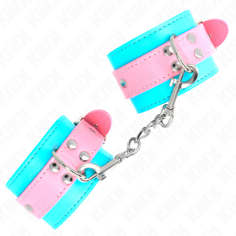 img_189176_b25c222d18ea619f03562477a2a7da80_1 KINK - CUTE WRIST RESTRAINTS BLUE / PINK ADJUSTABLE 16-28 CM X 5 CM - Image 2