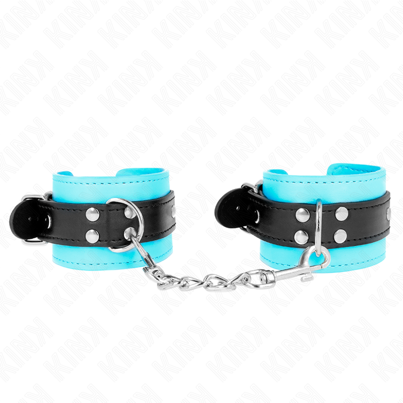 img_189226_5d152a9729de9e0c5008c47d605a66ed_1 KINK - HOOK WRIST RESTRAINTS BLUE FUR LINED ADJUSTABLE 20-28 CM X 5.5 CM - Image 1