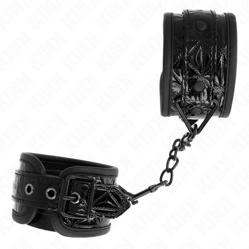 img_189227_d73cc51255b973fd92f3e036333acb86_1 KINK - DIAMOND PATTERN WRIST RESTRAINTS BLACK ADJUSTABLE 17-26 CM X 5.5 CM - Image 2