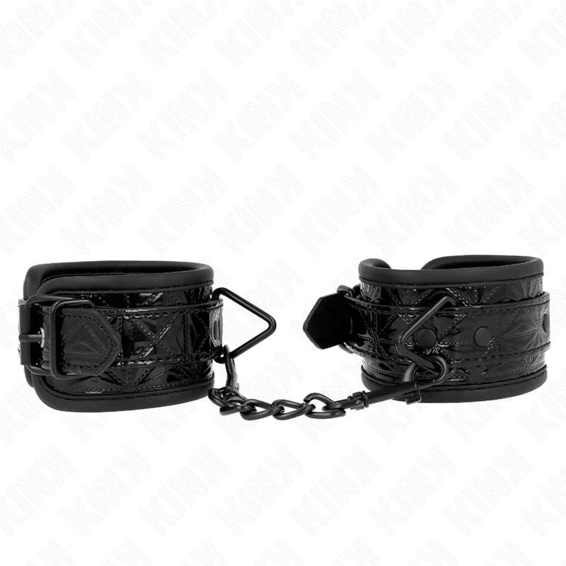 img_189229_b27549973ef892728b5882ff69c59689_1 KINK - DIAMOND PATTERN WRIST RESTRAINTS BLACK ADJUSTABLE 17-26 CM X 5.5 CM - Image 1