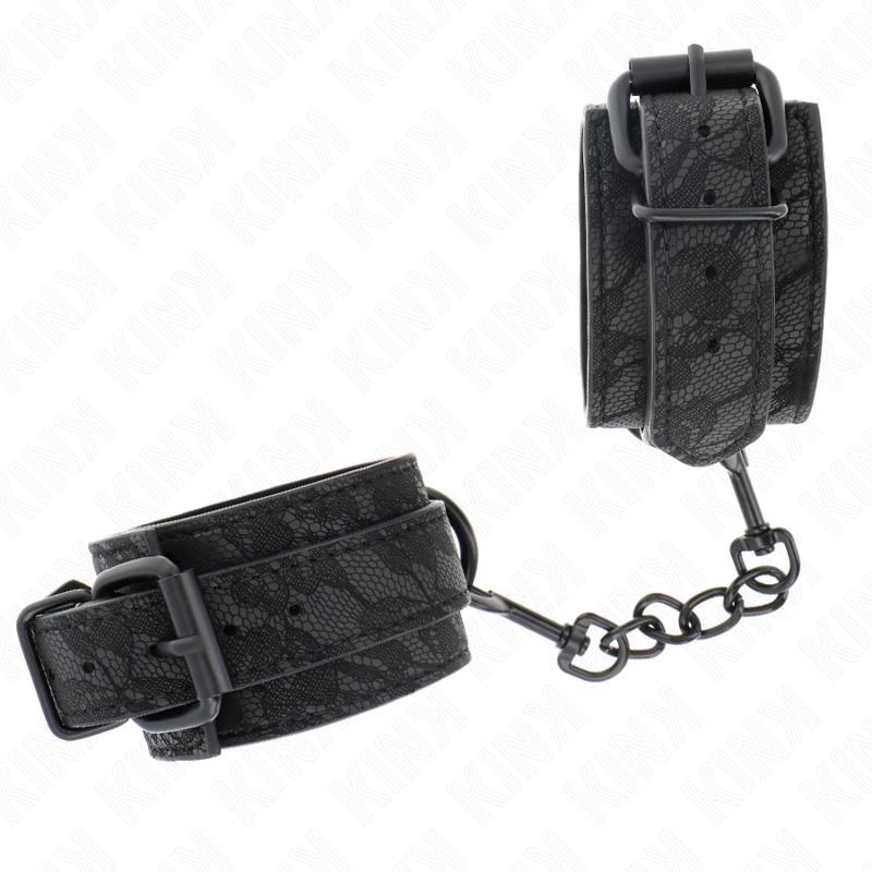 img_189254_7924d51b4a699cdbda3703e4db35d41b_1 KINK - DARK LACE COVERED WRIST CUFFS ADJUSTABLE BLACK 19-26 CM - Image 2