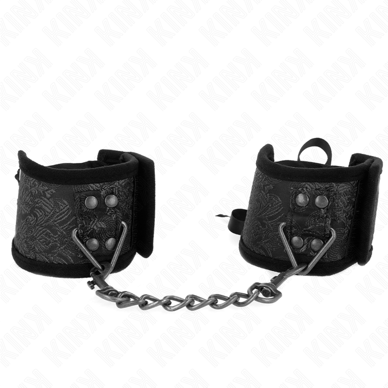 img_189279_0b776226cf6239ca3b34c407b721eb34_1 KINK - SCANDAL WRIST RESTRAINTS BLACK LACE DETAILS 24.5 CM X 6.5 CM - Image 1