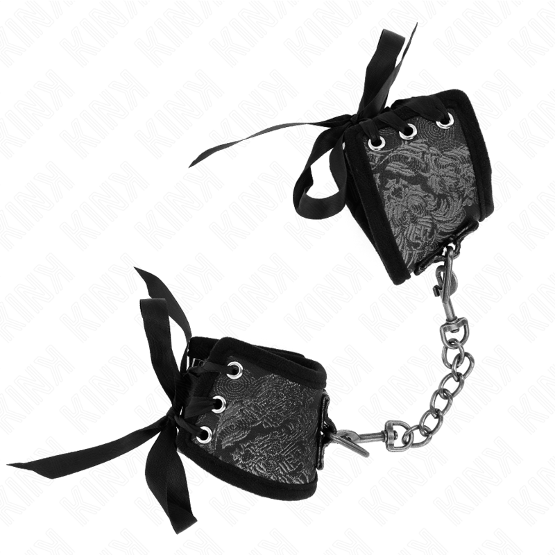 img_189280_f646a16d60273314c3e6f1d6772e9004_1 KINK - SCANDAL WRIST RESTRAINTS BLACK LACE DETAILS 24.5 CM X 6.5 CM - Image 2