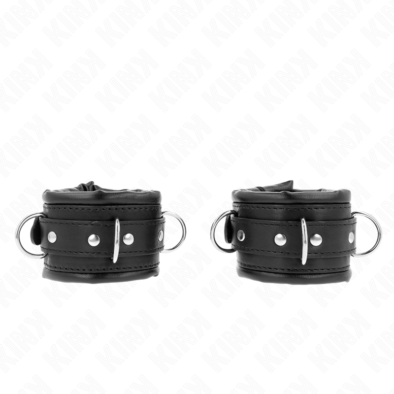 img_189287_5e13cf8ea7b5ef6fb12de850a796aa30_1 KINK - HEAVY WRIST RESTRAINTS WITH BLACK FUR LINED ADJUSTABLE 20-30 CM X 6 CM - Image 1