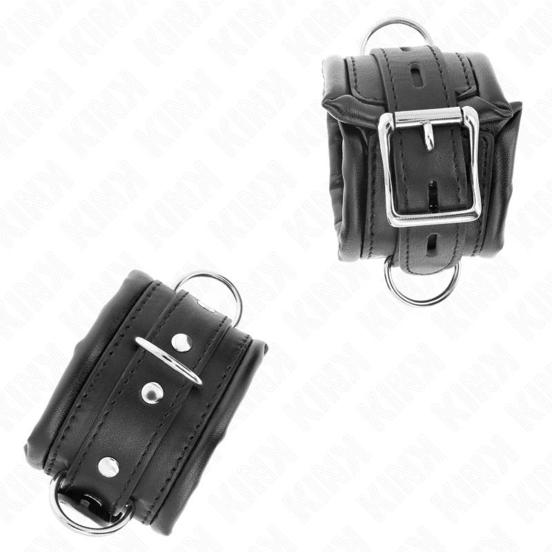 img_189289_21ad3f44837f99f8a61633d7bf03b8eb_1 KINK - HEAVY WRIST RESTRAINTS WITH BLACK FUR LINED ADJUSTABLE 20-30 CM X 6 CM - Image 2