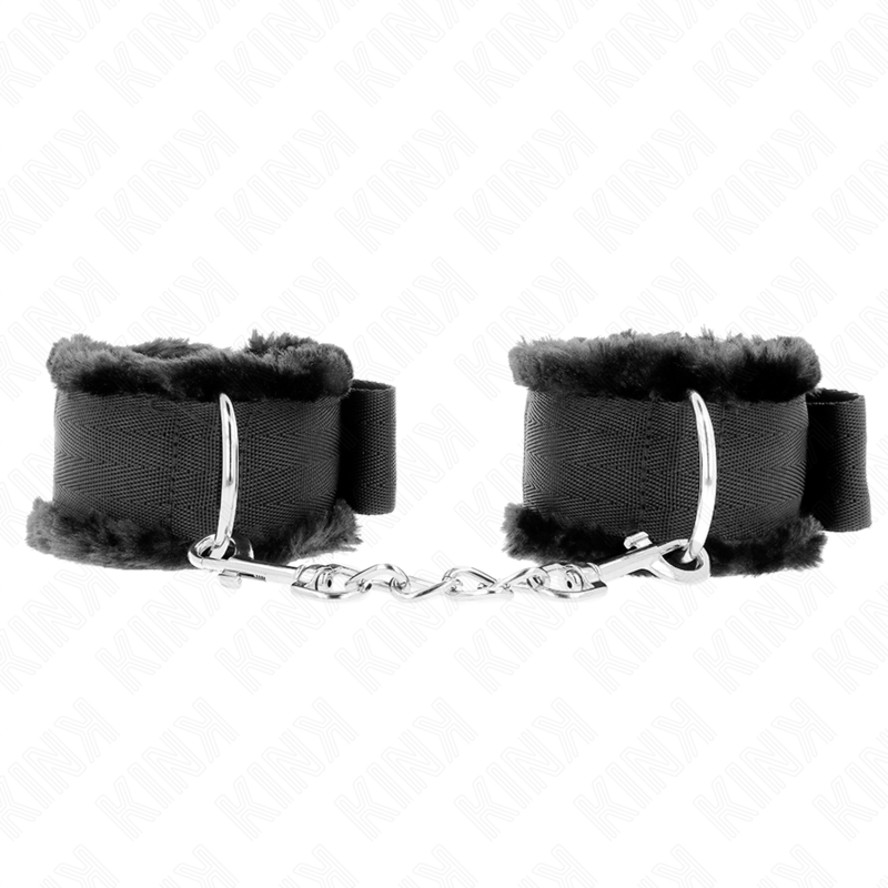 img_189335_190149bfcdfc7e97bbea8448c74deb55_1 KINK - FURRY LINED WRIST RESTRAINTS BLACK ADJUSTABLE 17-31 CM X 7 CM - Image 1