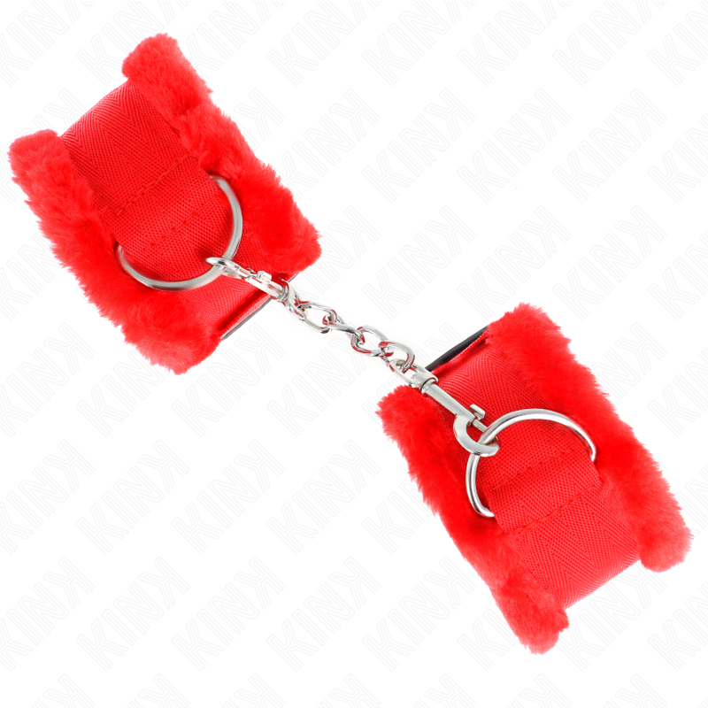 img_189340_60d8008004c269d4eec1234f6e67c270_1 KINK - FURRY LINED WRIST RESTRAINTS RED ADJUSTABLE 17-31 CM X 7 CM - Image 2