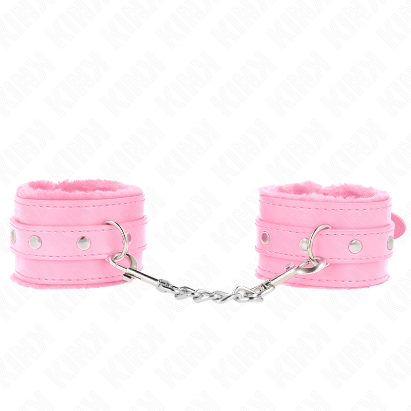 img_189383_5bc0f9c73b288cefde0384030873956a_1 KINK - PREMIUM FUR LINED WRIST RESTRAINTS PINK WITH PINK BELT ADJUSTABLE 17-29 CM X 6 CM - Image 1