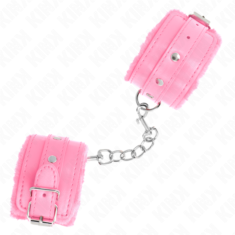 img_189384_4e37cd717ec9644777e92d17ae11bb81_1 KINK - PREMIUM FUR LINED WRIST RESTRAINTS PINK WITH PINK BELT ADJUSTABLE 17-29 CM X 6 CM - Image 2
